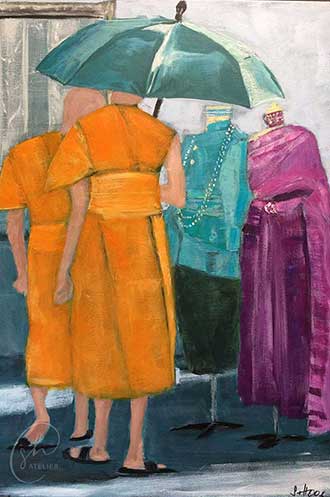 Referenzen | Bild Mönche in Bangkog | Detailansicht 1