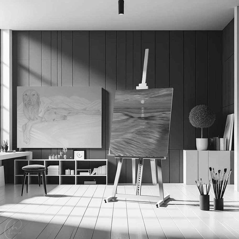 Atelier Susanne Hoos Krombach, Bilder auf Staffelei