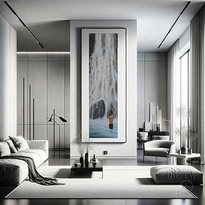 Verkauf von Gemälden | Im Fluß sein | Beispiel des Werks mit Rahmen