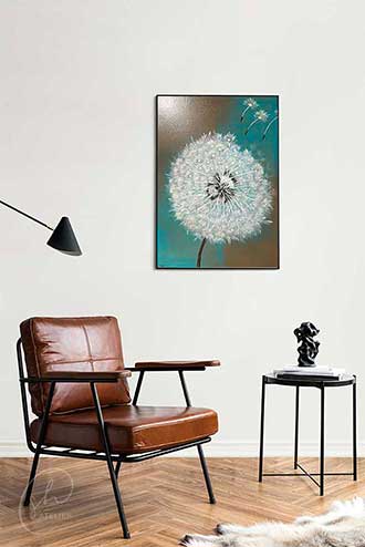 Verkauf von Gemälden | Pusteblume | Beispiel des Werks mit Rahmen