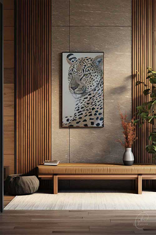 Verkauf von Gemälden | Leopardenschönheit | Beispiel des Werks mit Rahmen