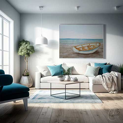 Verkauf von Gemälden | Boot No 2 | Beispiel des Werks mit Rahmen