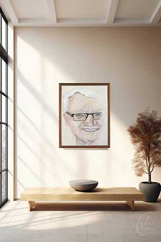 Verkauf von Gemälden | Papa | Beispiel des Werks mit Rahmen