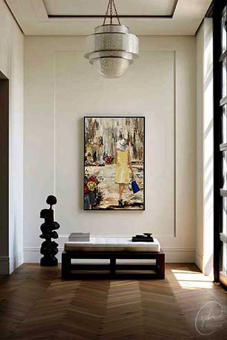 Verkauf von Gemälden | Lady Sonnenschein | Beispiel des Werks mit Rahmen