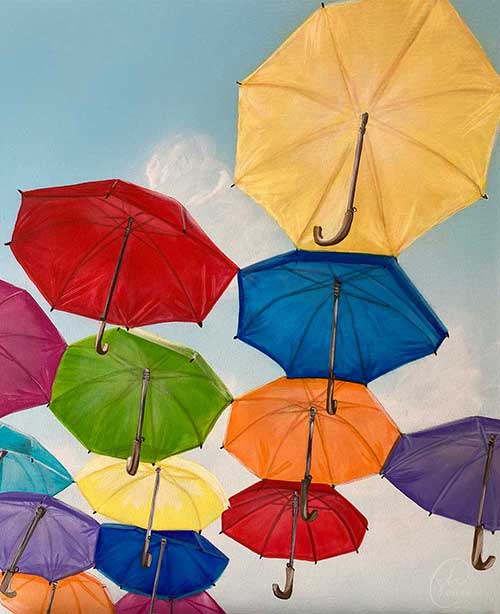 Verkauf von Gemälden | Regenschirme von Susanne Hoos