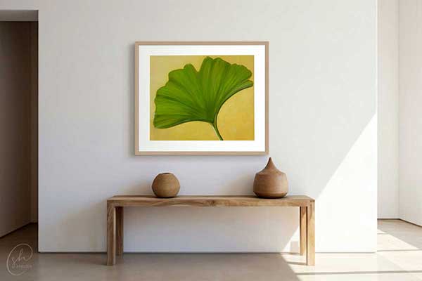 Verkauf von Gemälden | Goldginkgo | Beispiel des Werks mit Rahmen