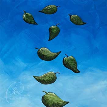 Bild eines Teilnehmer im Malkurs meditatives Malen | Blätter im freien Fall