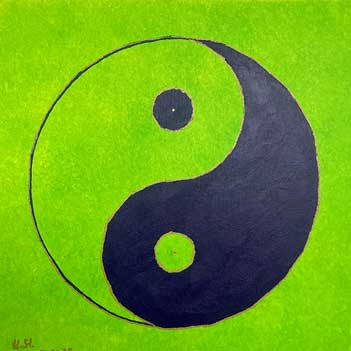 Bild eines Teilnehmer im Malkurs meditatives Malen | Mandala in grün