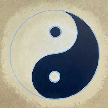 Bild eines Teilnehmer im Malkurs meditatives Malen | Mandala in blau