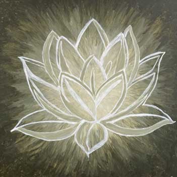 Bild eines Teilnehmer im Malkurs meditatives Malen | Blume