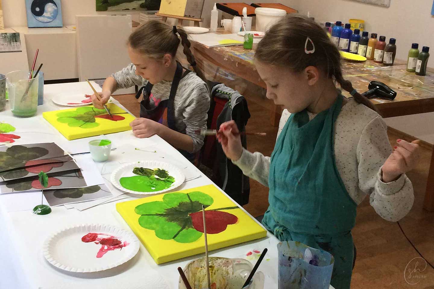 Informationen zu Malkursen für Kinder und Erwachsene im Atelier Susanne Hoos in Krombach / Unterfranken.