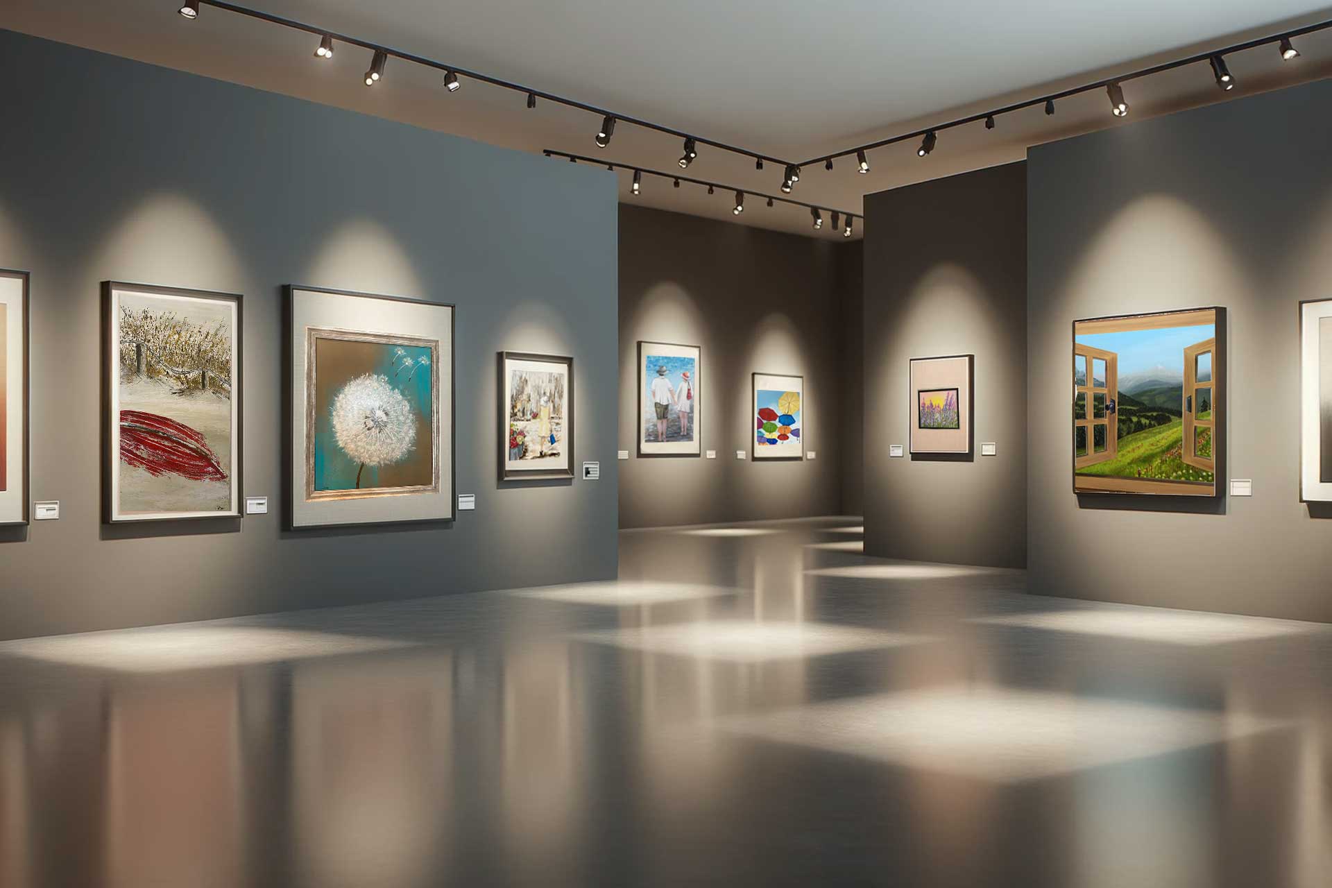 Bilderausstellung der zum Verkauf stehenden Gemälde von Susanne Hoos.